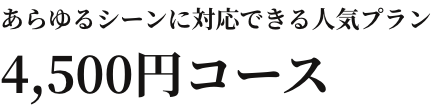 あらゆるシーンに対応できる人気プラン 4,500円コース